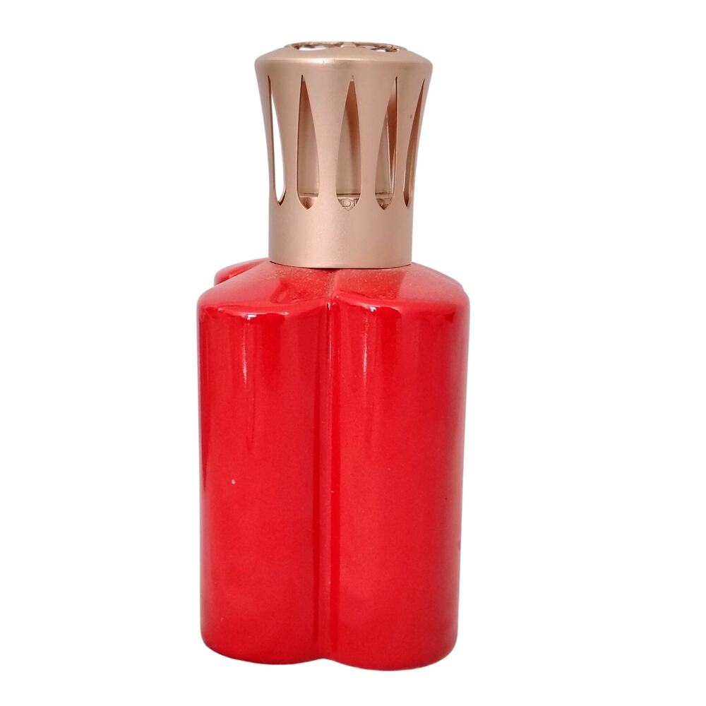 Lampe Berger Burnt Orange Clover Shape Ceramic Fragrance Diffuser Oil Lamp Vtg